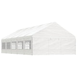 Arbor vidaxl avec toit 11.15x5.88x3,75 m Blanc en polyéthylène