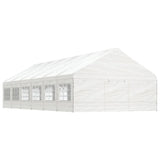 VidaXL Prieel met dak 13,38x5,88x3,75 m polyetheen wit