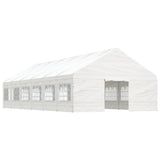 Arbor vidaxl avec toit 13.38x5.88x3,75 m Blanc en polyéthylène