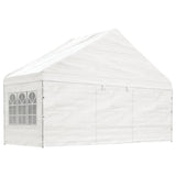 Vidaxl arbor with roof 15.61x5.88x3.75 m polyethylene white