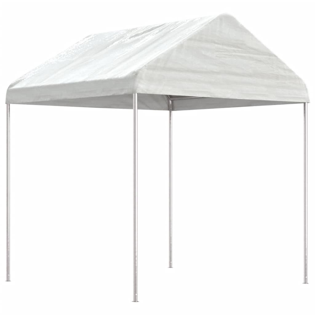 Arbor vidaxl avec toit 4.46x2.28x2.69 m Blanc en polyéthylène