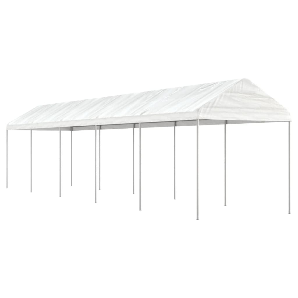 Vidaxl Arbor con techo 11.15x2.28x2.69 M Polyetileno blanco