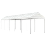 Arbor vidaxl avec toit 11.15x2.28x2.69 m blanc en polyéthylène