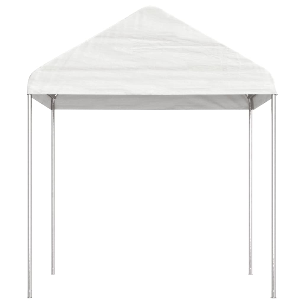 Arbor vidaxl avec toit 11.15x2.28x2.69 m blanc en polyéthylène