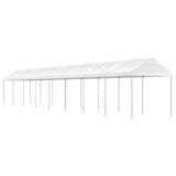 Arbor Vidaxl avec toit 17.84x2.28x2.69 m Blanc en polyéthylène