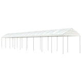 Arbor vidaxl avec toit 20.07x2.28x2.69 m Blanc en polyéthylène