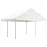 Arbor vidaxl avec toit 4.46x4.08x3,22 m Blanc en polyéthylène