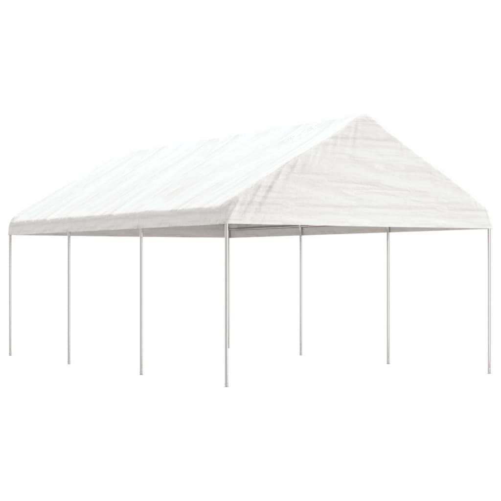 Vidaxl Arbor s streho 6,69x4,08x3,22 m polietilen bela