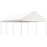 Vidaxl arbor with roof 6.69x4.08x3.22 m polyethylene white