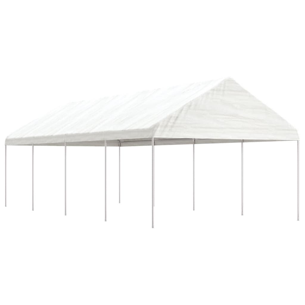 Vidaxl arbor med tak 8.92x4.08x3.22 m polyetylenhvit