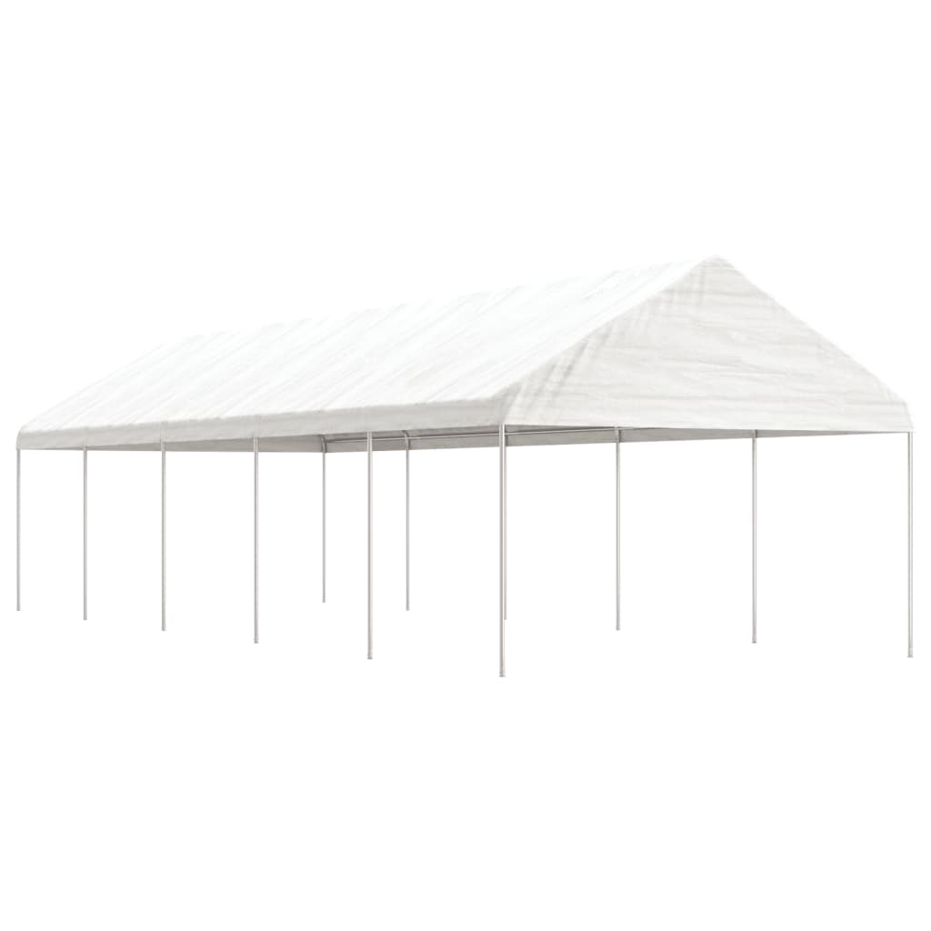 Vidaxl arbor with roof 11.15x4.08x3.22 m polyethylene white