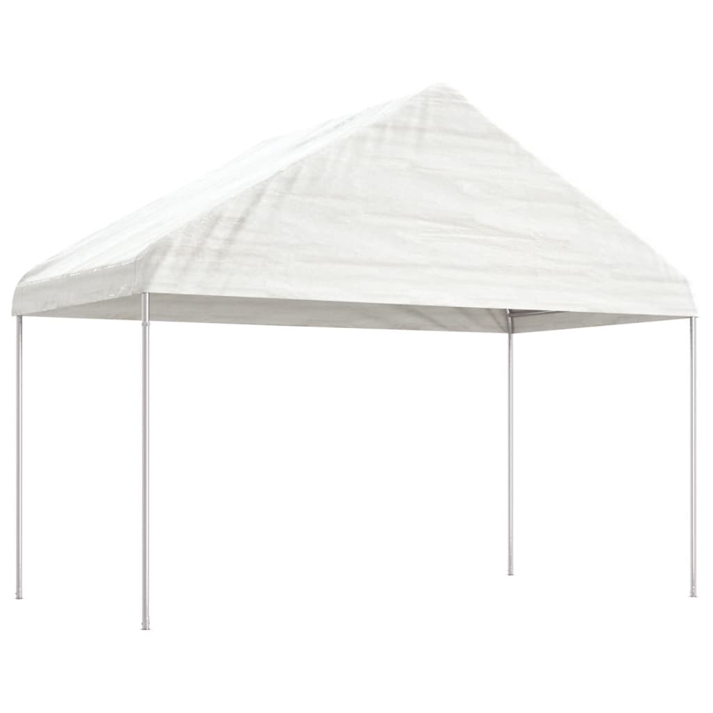 Arbor Vidaxl avec toit 11.15x4.08x3,22 m Blanc en polyéthylène