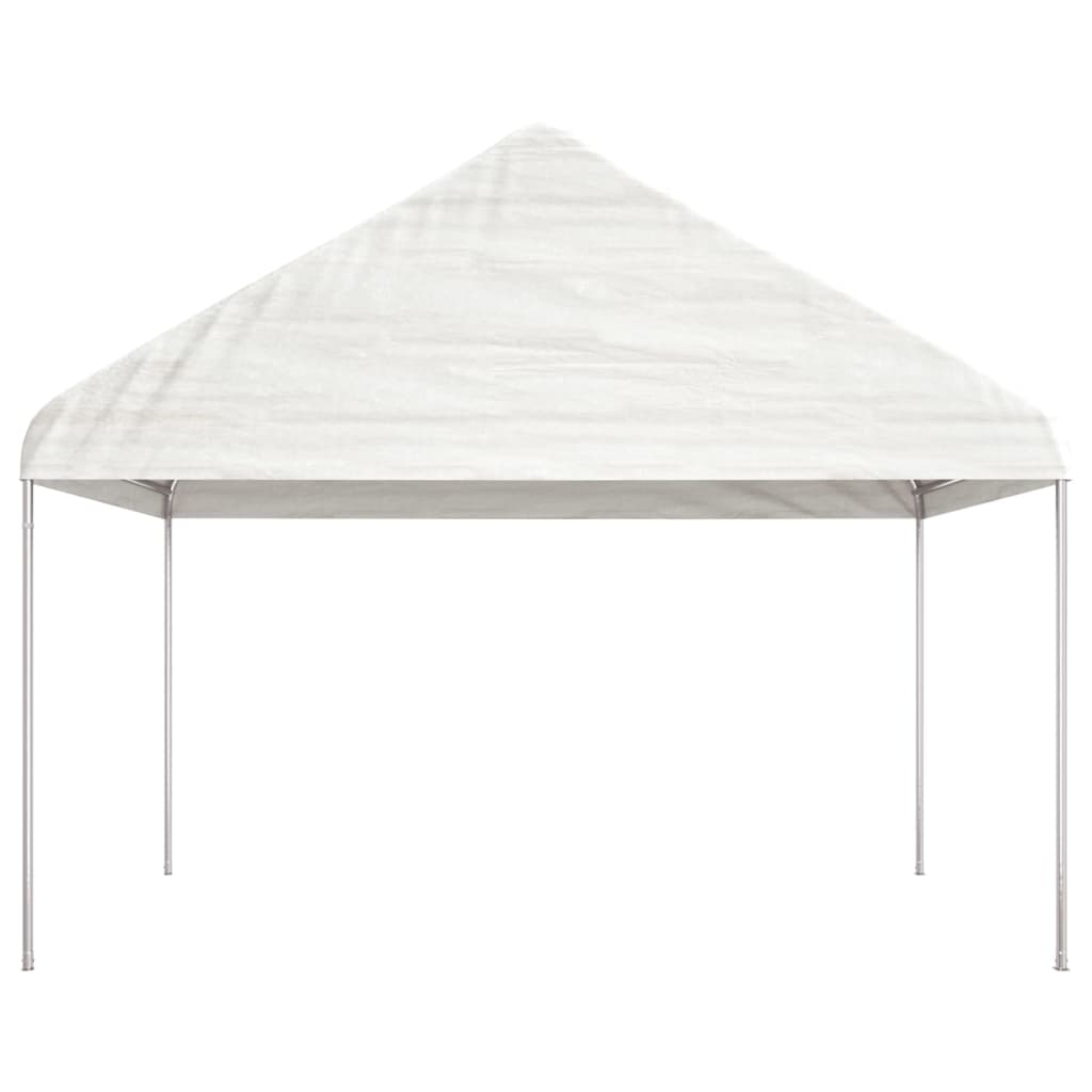 Vidaxl arbor with roof 11.15x4.08x3.22 m polyethylene white