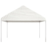 Arbor Vidaxl avec toit 11.15x4.08x3,22 m Blanc en polyéthylène