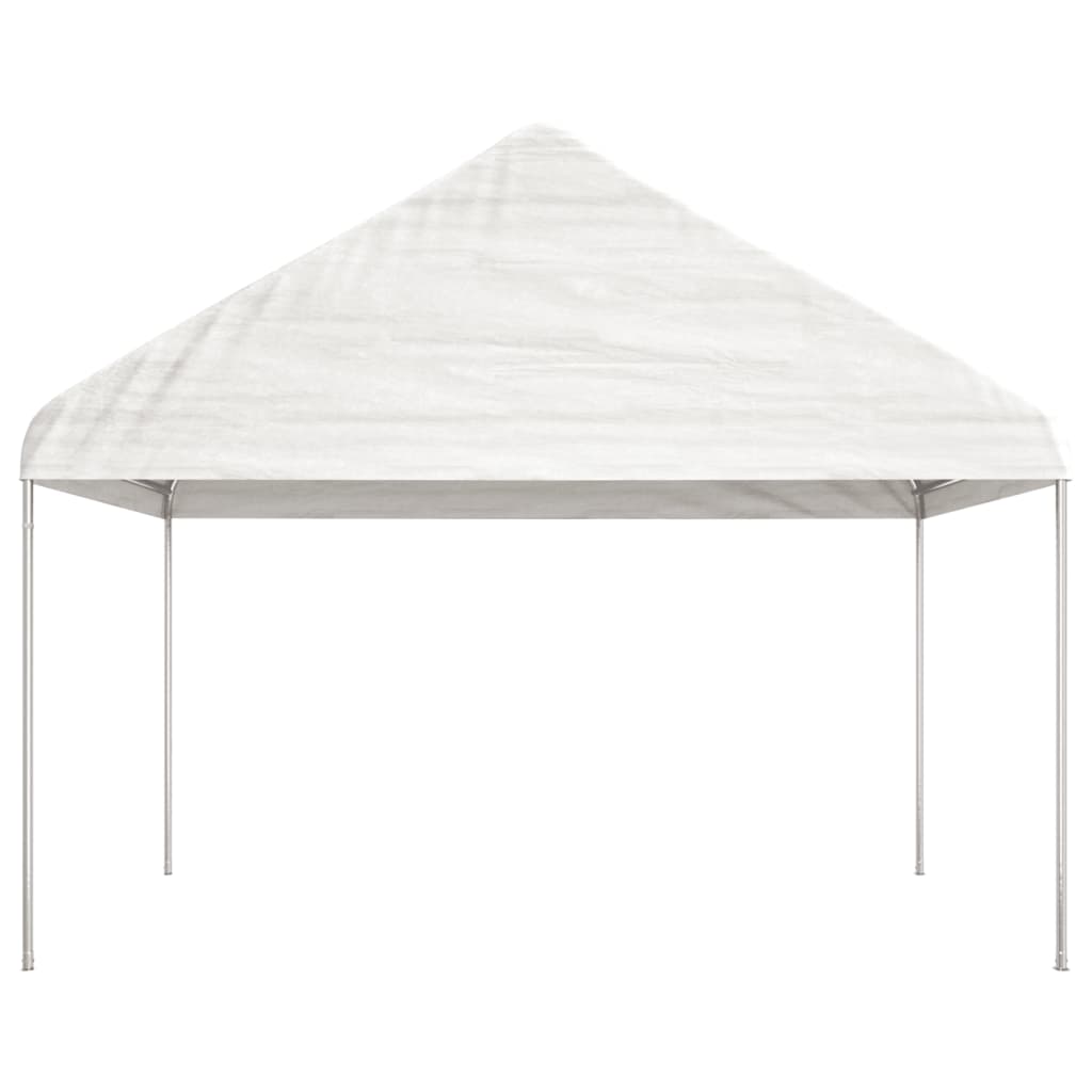 Vidaxl arbor with roof 13.38x4.08x3.22 m polyethylene white