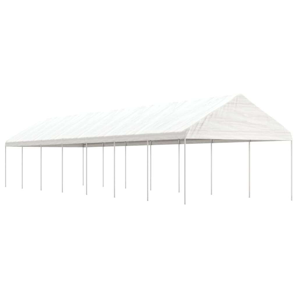 Vidaxl arbor with roof 15.61x4.08x3.22 m polyethylene white