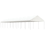 Arbor vidaxl avec toit 20.07x4.08x3.22 M Blanc en polyéthylène