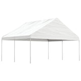 Arbor vidaxl avec toit 4.46x5.88x3,75 m Blanc en polyéthylène