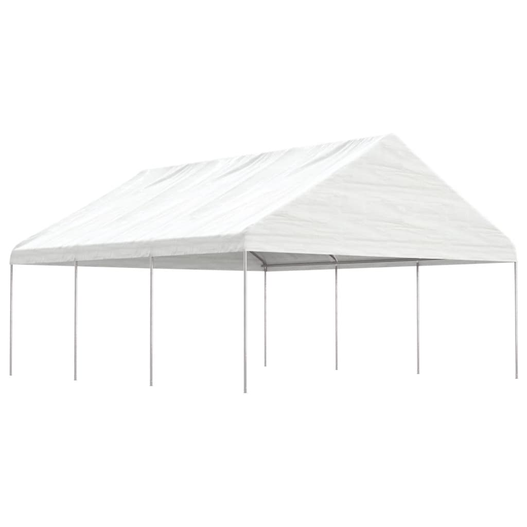 Vidaxl Arbor med tak 6.69x5.88x3.75 m polyetylenhvit