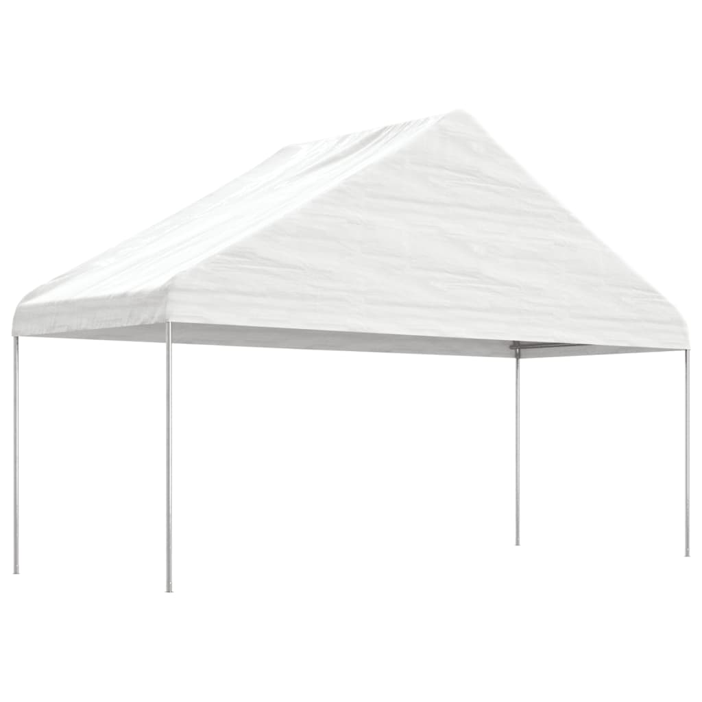 Arbor vidaxl avec toit 6.69x5.88x3,75 m Blanc en polyéthylène