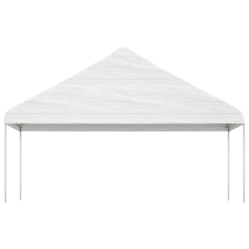 Vidaxl arbor with roof 6.69x5.88x3.75 m polyethylene white