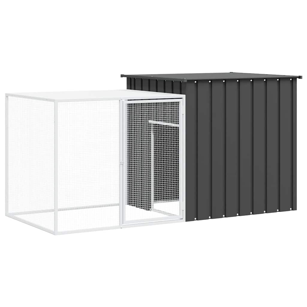 Vidaxxl Kaninchenstall 200x91x100 cm verzinkter Stahl Anthrazit