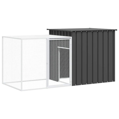 Vidaxxl Kaninchenstall 200x91x100 cm verzinkter Stahl Anthrazit