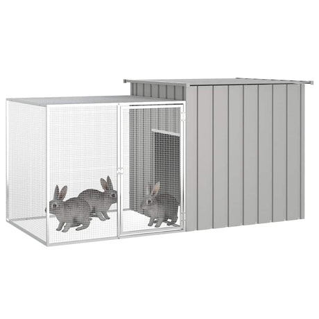 Vidaxx Kaninchenstall 200x91x100 cm verzinkter Stahl grau