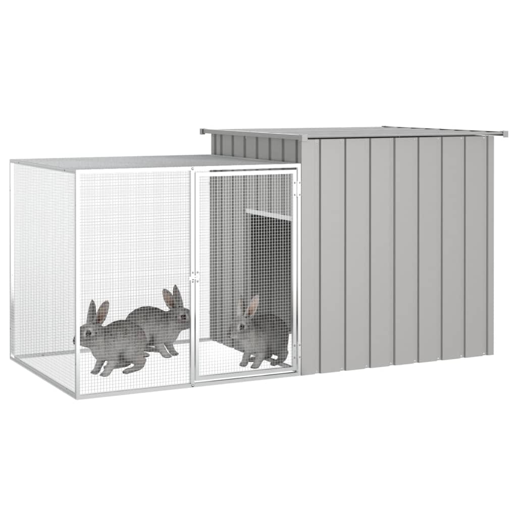 Vidaxl Rabbit Hutch 200x91x100 cm Galvanizovaná ocel šedá