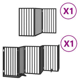 Vidaxl hondenhek inklapbaar 9 panelen 450 cm populierenhout zwart