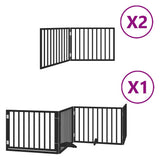 Vidaxl hondenhek inklapbaar 8 panelen 640 cm populierenhout zwart