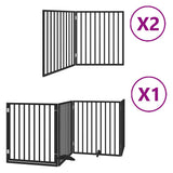 Vidaxl hondenhek inklapbaar 8 panelen 640 cm populierenhout zwart