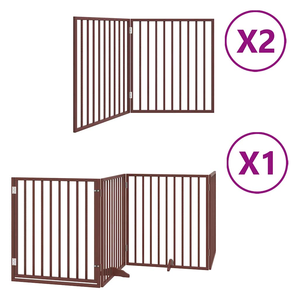 Vidaxl hondenhek inklapbaar 8 panelen 640 cm populierenhout bruin