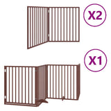Vidaxl hondenhek inklapbaar 8 panelen 640 cm populierenhout bruin