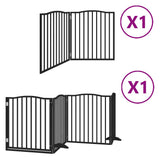 Vidaxl hondenhek inklapbaar 6 panelen 480 cm populierenhout zwart