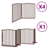Vidaxl hondenhek inklapbaar 12 panelen 960 cm populierenhout bruin