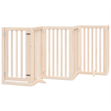 Vidaxl hondenhek inklapbaar met deur 9 panelen 450 cm populierenhout