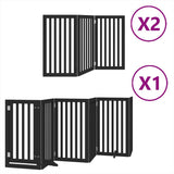 Vidaxl hondenhek inklapbaar 12 panelen 600 cm populierenhout zwart