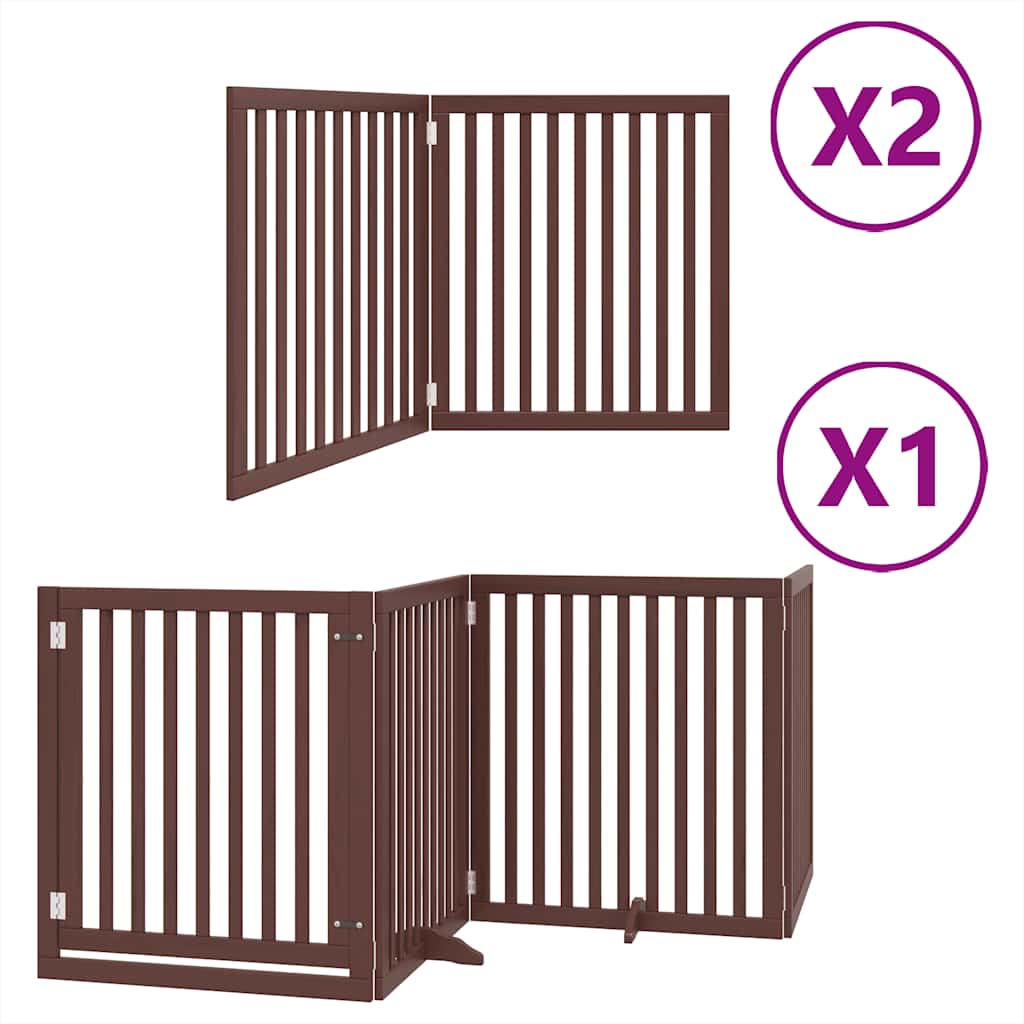 Vidaxl hondenhek inklapbaar 8 panelen 640 cm populierenhout bruin