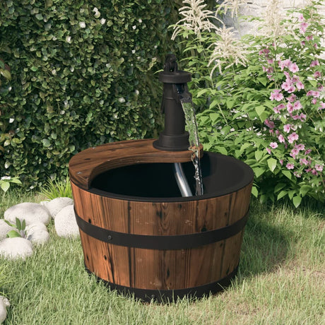 Vidaxxl Wasserbrunnen mit Pumpe 28x28x34,5 cm massives Kiefernholz