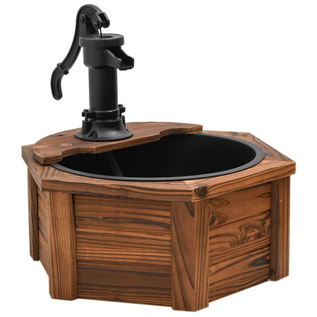 Vidaxxl Wasserbrunnen mit Pumpe 57x57x53 cm aus massivem Kiefernholz