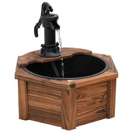 Vidaxxl Wasserbrunnen mit Pumpe 57x57x53 cm aus massivem Kiefernholz