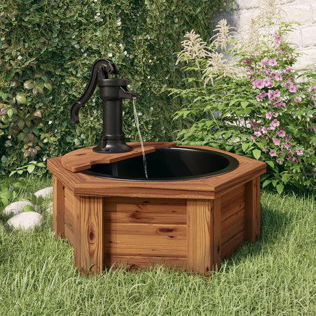 Vidaxxl Wasserbrunnen mit Pumpe 57x57x53 cm aus massivem Kiefernholz