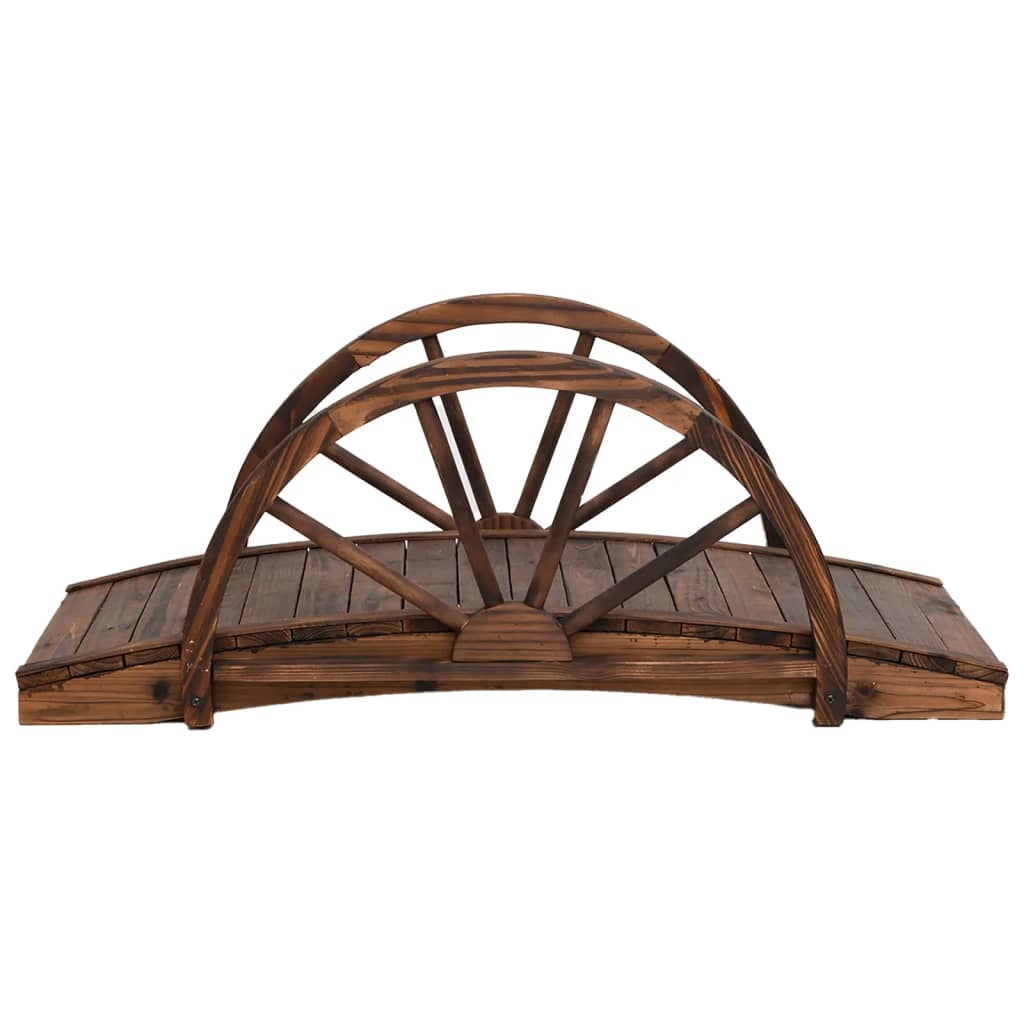 Vidaxl Garden Bridge con mezzo ruota 99x50x38 cm Pineo solido