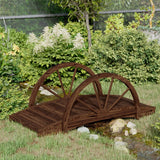 Vidaxl Garden Bridge con mezzo ruota 99x50x38 cm Pineo solido