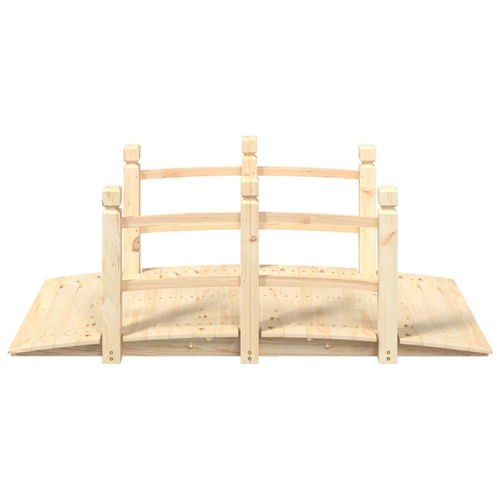 Vidaxl Garden Bridge med rekkverk 150x67x56 cm Solid Pinewood