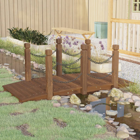 VidaXL Gartenbrücke mit Kettenschienen 150x67x56 cm massives Kiefernholz