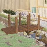 Vidaxl tuinbrug met kettingrails 150x67x56 cm massief vurenhout