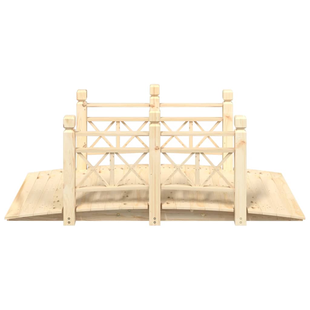 Vidaxl Garden Bridge med rekkverk 150x67x56 cm Solid Pinewood