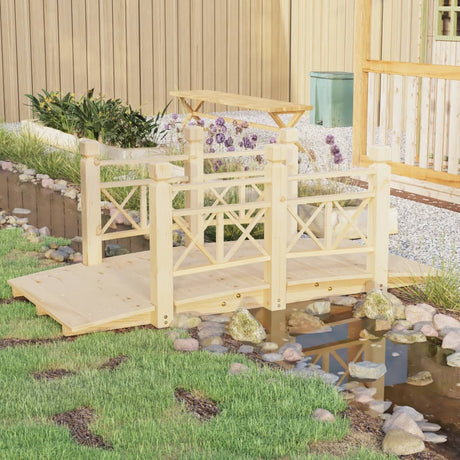 Vidaxx Gartenbrücke mit Geländer 150x67x56 cm massives Kiefernholz